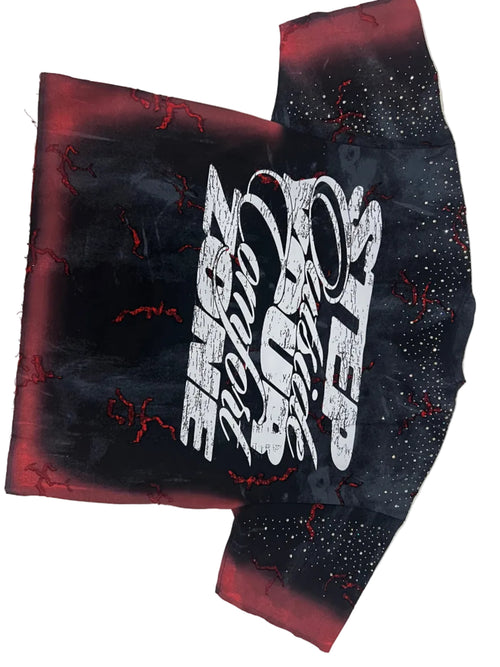 MEN'S STRAIGHT CROPPED T-SHIRT BLACK and red