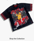 MEN'S STRAIGHT CROPPED T-SHIRT BLACK and red